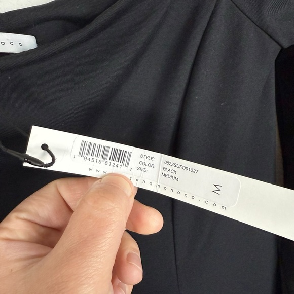 NWT Susana Monaco Off The Shoulder Skater Dress in Black Size M - Picture 10 of 12